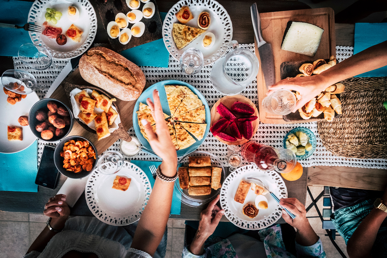 Table with Lots of Dishes